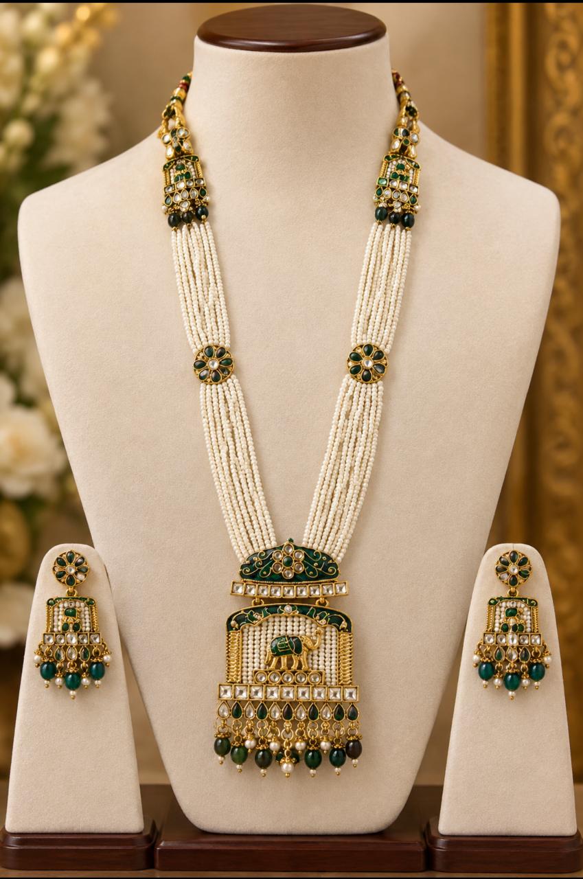 Traditional White Pearle Jewellery Set
