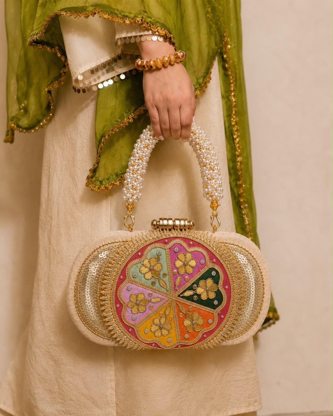 Lotus Gotapatti Clutch Bag