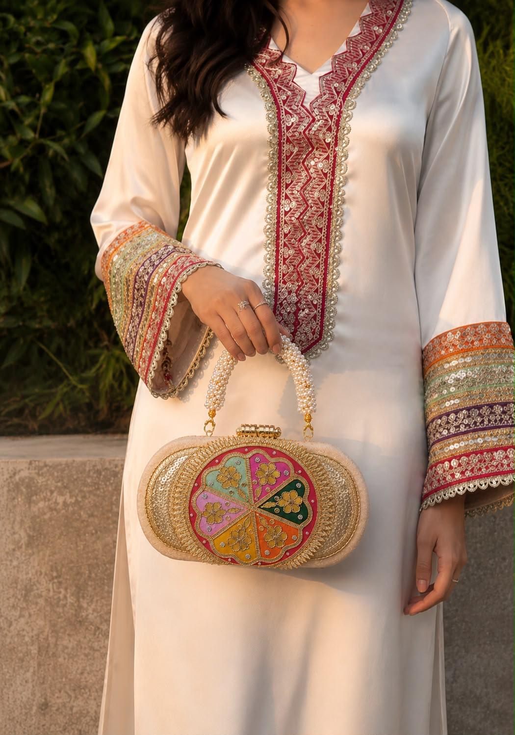 Lotus Gotapatti Clutch Bag