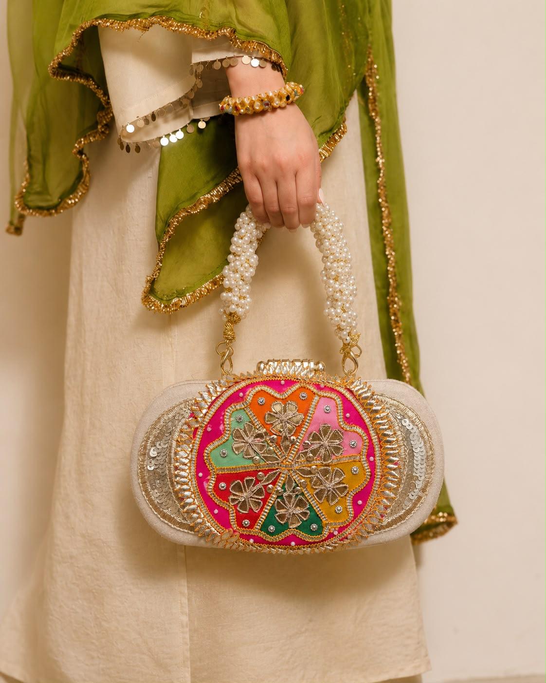 Lotus Gotapatti Clutch Bag