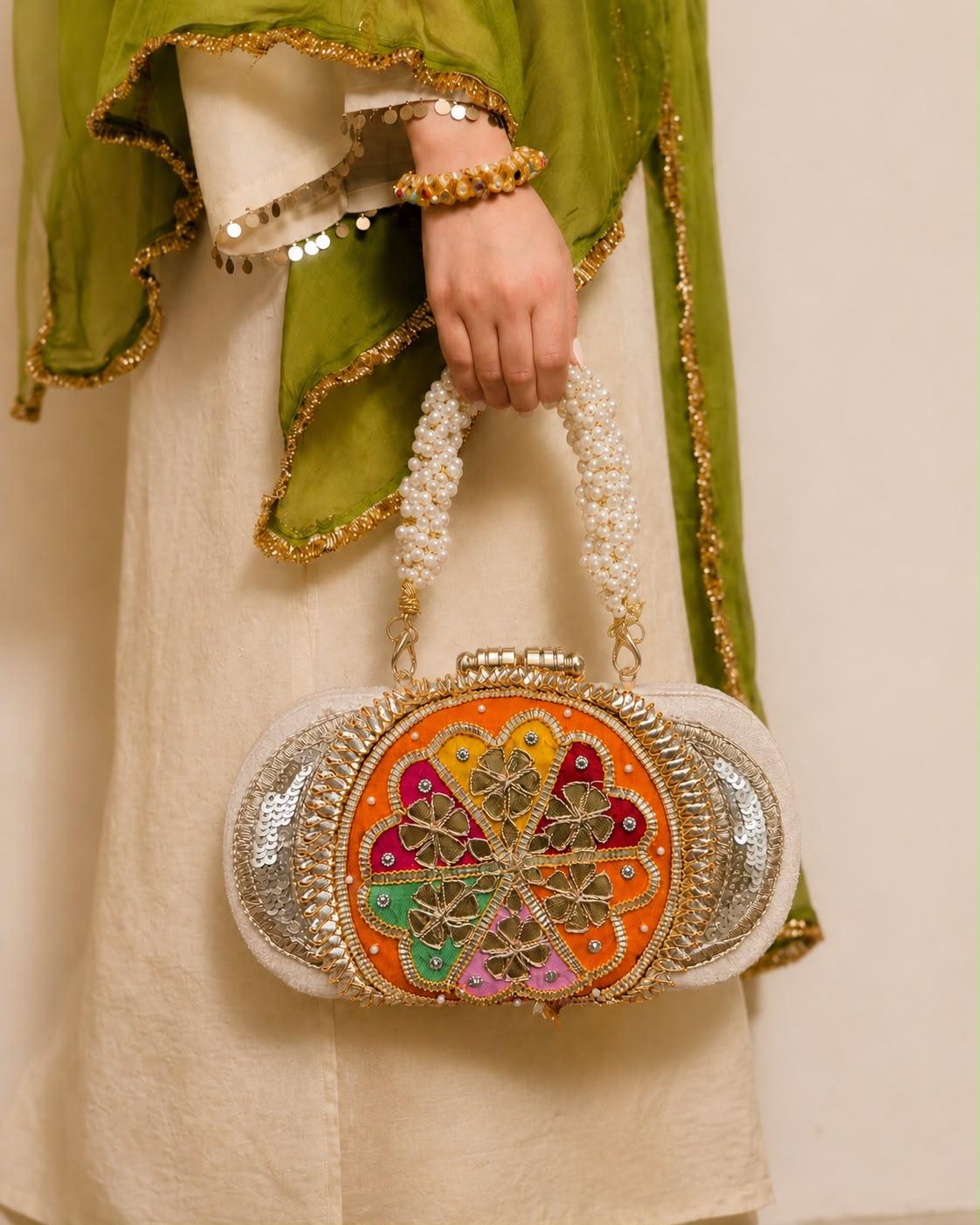 Lotus Gotapatti Clutch Bag